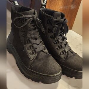 Dr. Martens Black Canvas Boots Fits Women 8